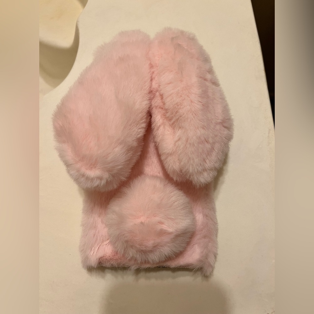 iPhone 14 ProMax Pink Furry Plush Bunny Soft Phone Case NWOT - Picture 4 of 5